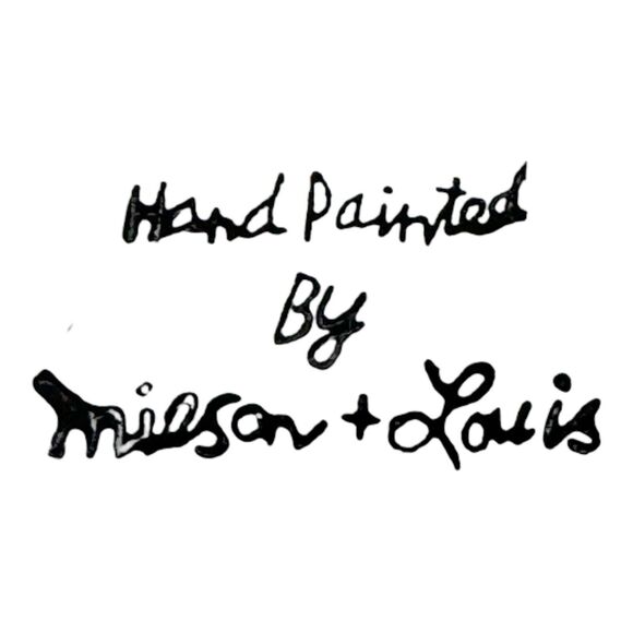 Milson and Louis 2 Yellow Flowers Hand Painted Plate 10.5 in - Picture 3 of 3